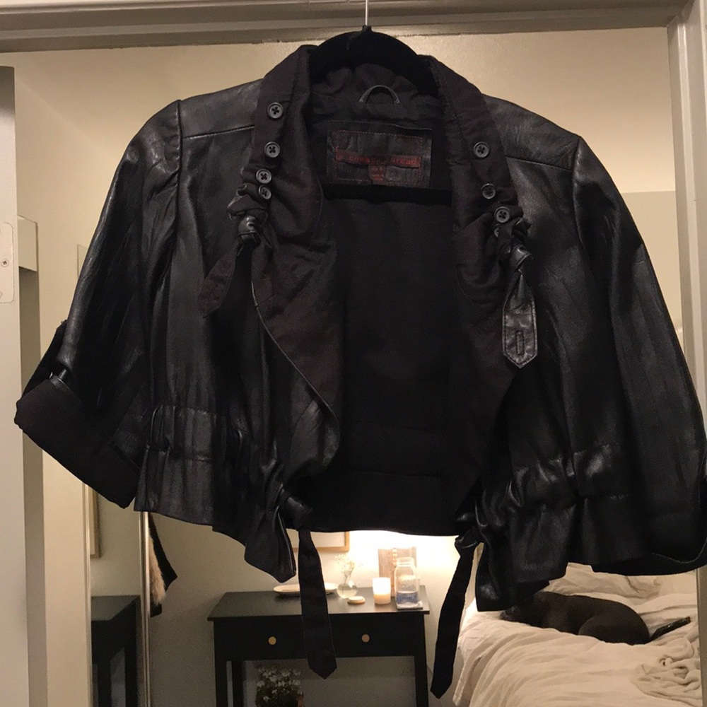 CROPPED LEATHER JACKET! BRAND NEW!